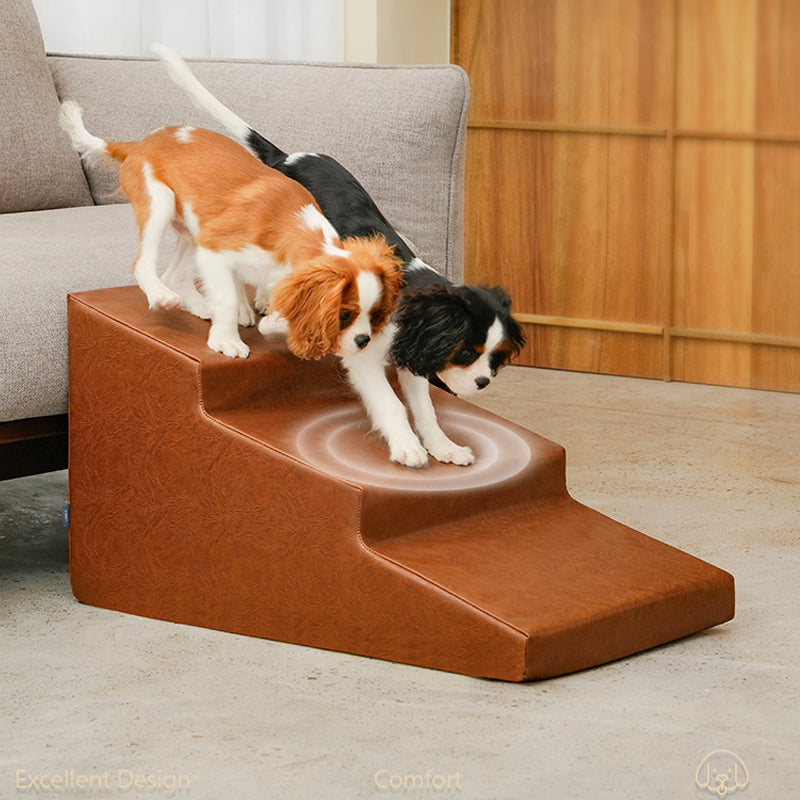 Leather Pet Stairs Waterproof Scratch Resistant Pet Steps